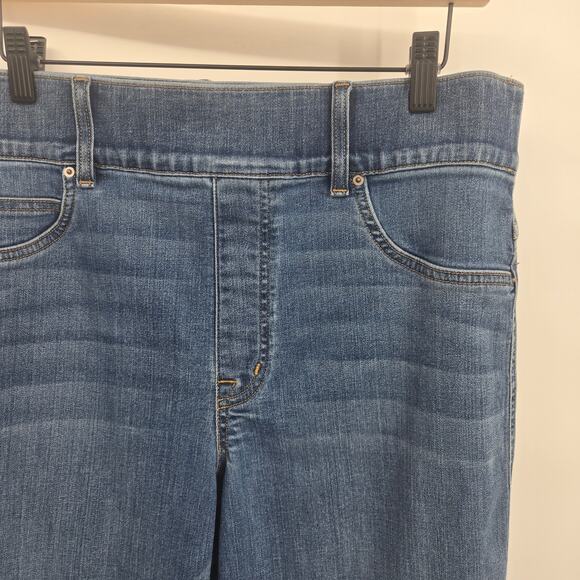 Spanx 1X Ankle Straight Leg Jeans Vintage Indigo Blue Pull On Plus Tall - Picture 2 of 10